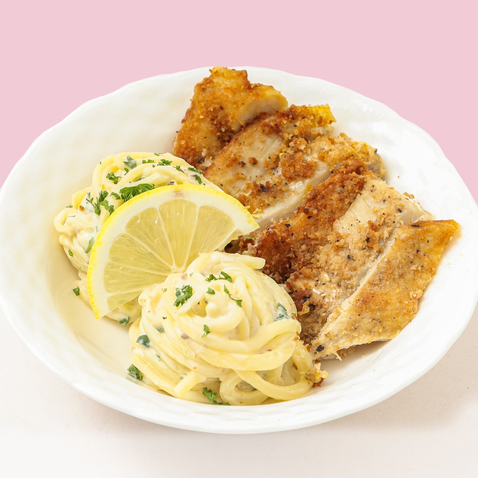Crunchy Chicken Alfredo Pasta