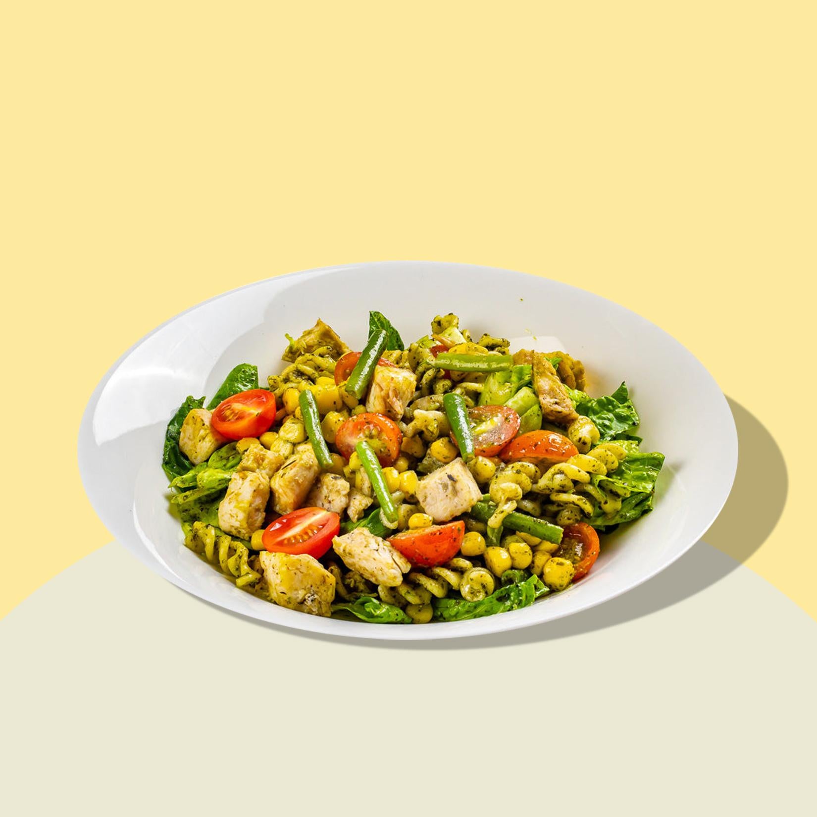 Roasted Chicken Pesto Pasta Salad