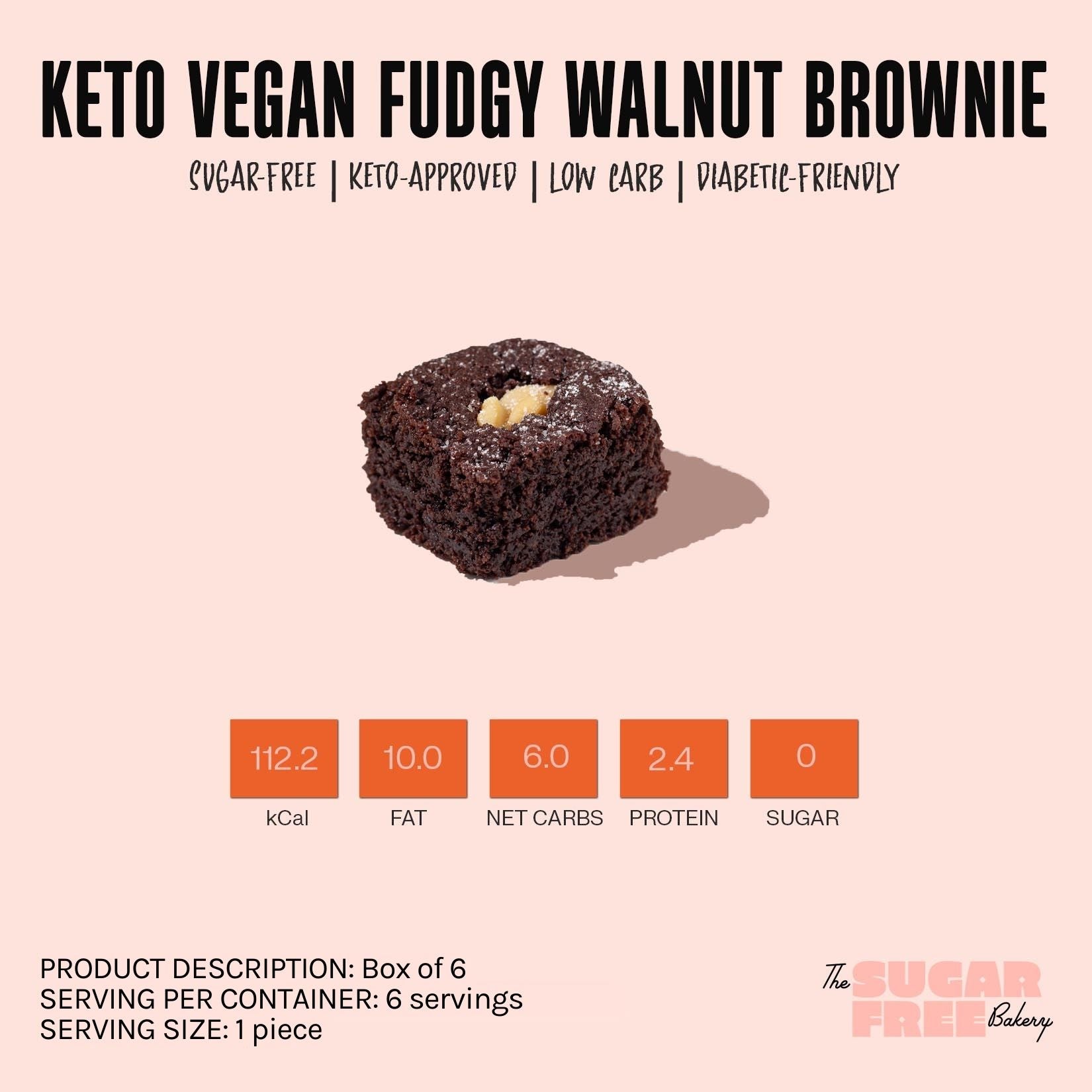 Keto Vegan Fudgy Walnut Brownie