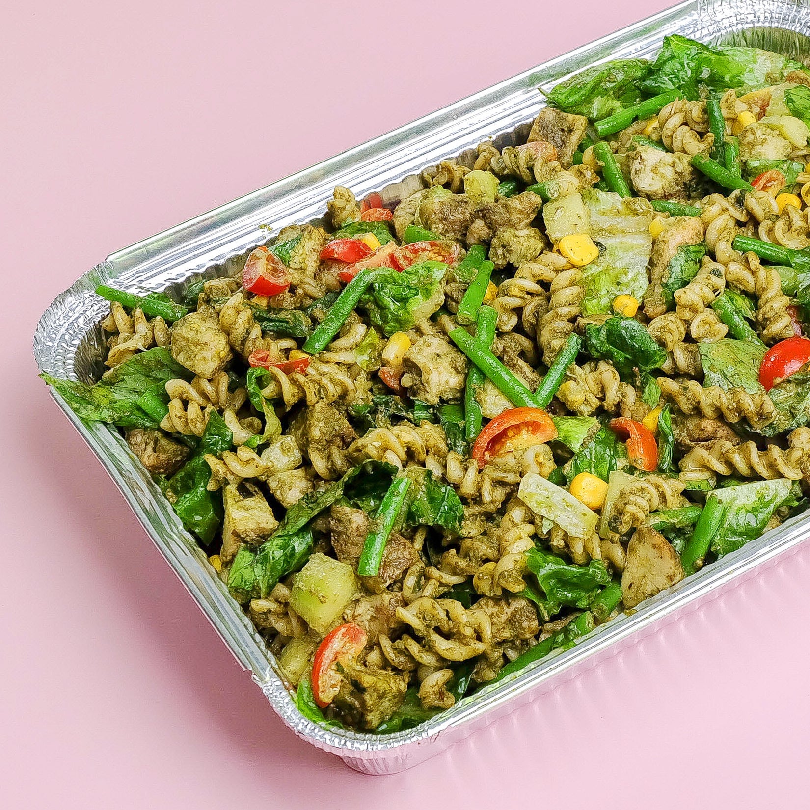 roasted chicken | chicken pesto pasta salad | salad |party tray | food tray 