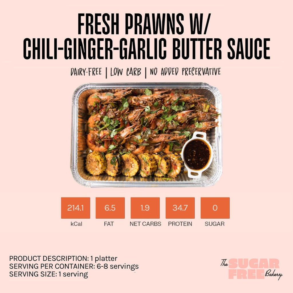 Fresh Prawns with Chili-Ginger-Garlic Butter Sauce